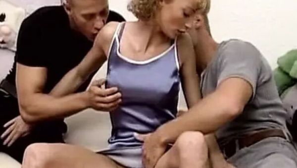 Cute German Teen Takes Huge Dicks in Double Penetration Threesome - veryfreeporn.com - Germany on freevids.org