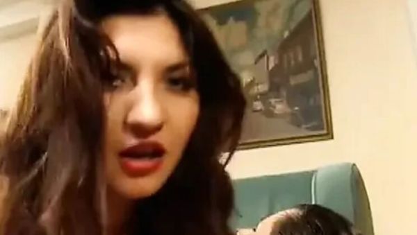 Busty Brunette Gets Double Penetrated on the Couch in Latex - veryfreeporn.com - Britain on freevids.org
