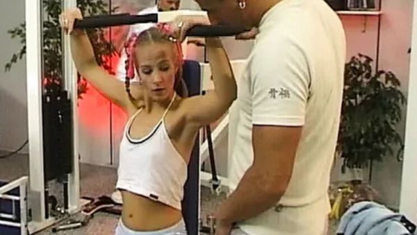 Petite blonde Steffanie Van Eckten rides two cocks in the gym - veryfreeporn.com - Germany on freevids.org