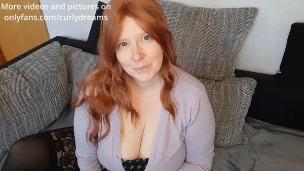 Curvy Redhead MILF Slides Oil on Her Natural Big Tits - Imagine It's Your Hands - porntry.com - Britain - Germany on freevids.org