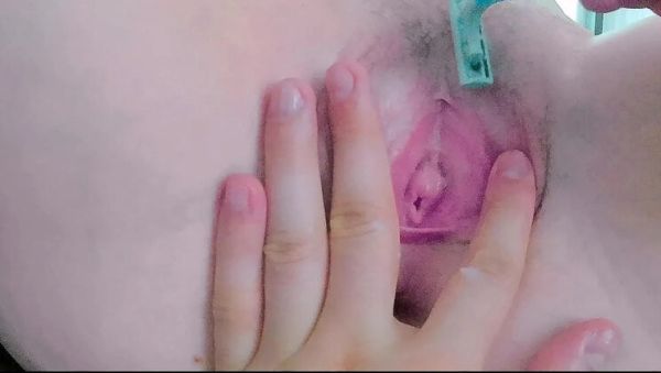Waxing My Tight Pink Pussy Inside and Out - Cute Virgin Teen Fingering Herself - porntry.com on freevids.org