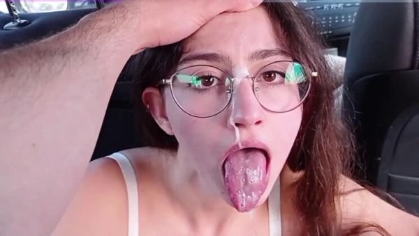 Shanaxnow and Alfxnow Best Blowjob Compilation - Amateur Brunette Teen with Glasses Takes Dick Deep, Swallows Cum - veryfreeporn.com - Spain on freevids.org