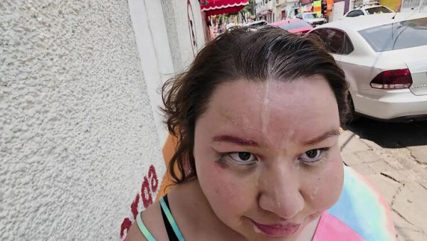 Thick Cum on My Face City Cumwalk with People Watching - porntry.com - Mexico - Spain on freevids.org